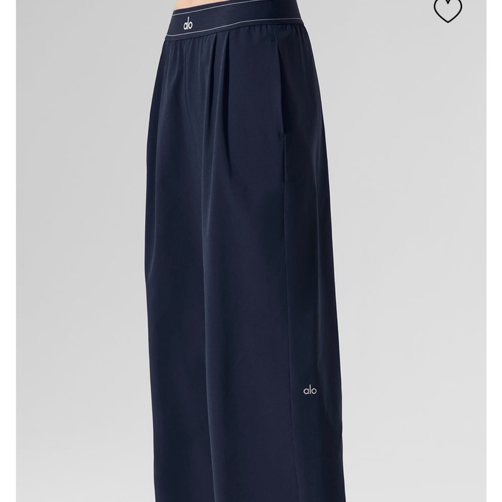 ALO Yoga Navy Wide-Leg Trousers